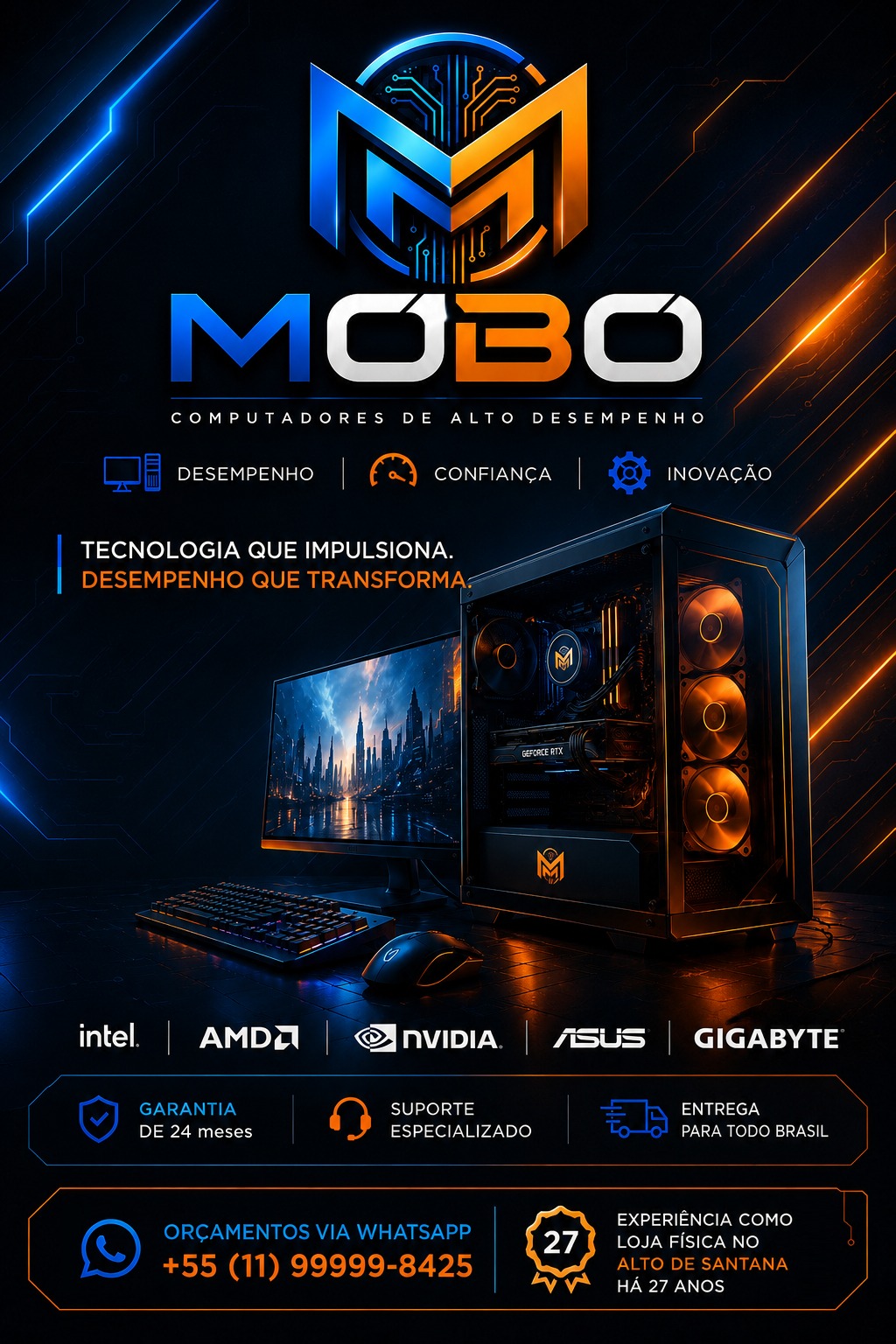 Identidade visual da Mobo Computadores de Alto Desempenho